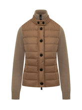 MONCLER GRENOBLE - Cardigan Trapuntato con Collo Alto - Beige - LIDIASHOPPING® - Official Website