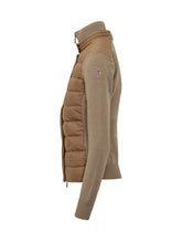 MONCLER GRENOBLE - Cardigan Trapuntato con Collo Alto - Beige - LIDIASHOPPING® - Official Website