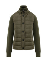 MONCLER GRENOBLE - Cardigan Trapuntato con Collo Alto - Verde - LIDIASHOPPING® - Official Website