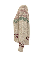 MONCLER GRENOBLE - Crewneck Knit with Geometric Pattern - Beige - LIDIASHOPPING® - Official Website
