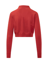 MARINE SERRE - Polo Cropped in Lana Merino - Rosso - LIDIASHOPPING® - Official Website