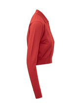 MARINE SERRE - Polo Cropped in Lana Merino - Rosso - LIDIASHOPPING® - Official Website