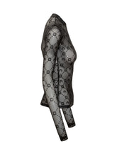 MARINE SERRE - Top Semitrasparente con Motivo Moongram - Nero - LIDIASHOPPING® - Official Website