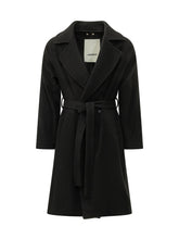 A PAPER KID - Double Breasted Coat with Belt - Black - LIDIASHOPPING® - Official Website