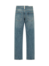 AMISH - Jeans James a Gamba Ampia - Blu - LIDIASHOPPING® - Official Website