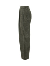 AMISH - Pantaloni a Coste con Pince - Verde - LIDIASHOPPING® - Official Website