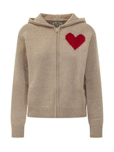 MC2 SAINT BARTH - Kyla Hoodie with Knitted Heart - Beige - LIDIASHOPPING® - Official Website