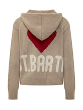 MC2 SAINT BARTH - Kyla Hoodie with Knitted Heart - Beige - LIDIASHOPPING® - Official Website