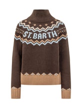 MC2 SAINT BARTH - Pullover Meghan con Motivo Nordico - Marrone - LIDIASHOPPING® - Official Website
