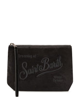 MC2 SAINT BARTH - Pochette Aline con Ricamo e Chiusura Zip - Blu - LIDIASHOPPING® - Official Website