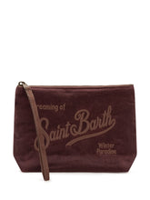 MC2 SAINT BARTH - Pochette Aline con Ricamo e Chiusura Zip - Rosso - LIDIASHOPPING® - Official Website