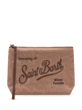 MC2 SAINT BARTH - Pochette Aline con Ricamo e Chiusura Zip - Marrone - LIDIASHOPPING® - Official Website