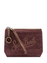 MC2 SAINT BARTH - Pochette Aline con Ricamo e Chiusura Zip - Rosso - LIDIASHOPPING® - Official Website