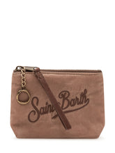 MC2 SAINT BARTH - Pochette Aline con Ricamo e Chiusura Zip - Marrone - LIDIASHOPPING® - Official Website