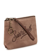 MC2 SAINT BARTH - Pochette Aline con Ricamo e Chiusura Zip - Marrone - LIDIASHOPPING® - Official Website