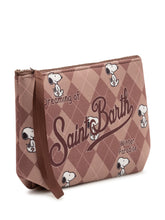MC2 SAINT BARTH - Pochette Aline con Motivo a Rombi e Stampa Snoopy - Marrone - LIDIASHOPPING® - Official Website