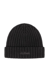 MC2 SAINT BARTH - Wengen Beanie with Embroidered Lettering - Black - LIDIASHOPPING® - Official Website