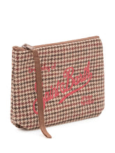 MC2 SAINT BARTH - Aline Houndstooth Pouch with Embroidery - Brown - LIDIASHOPPING® - Official Website