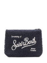 MC2 SAINT BARTH - Pochette Aline Effetto Teddy con Ricamo - Blu - LIDIASHOPPING® - Official Website
