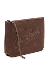 MC2 SAINT BARTH - Pochette Aline con Ricamo Lettering - Marrone - LIDIASHOPPING® - Official Website