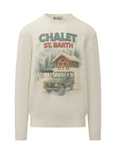MC2 SAINT BARTH - Heron Sweater with Chalet Graphic - White - LIDIASHOPPING® - Official Website