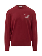 MC2 SAINT BARTH - Maglia Girocollo con Scritta Ricamata - Rosso - LIDIASHOPPING® - Official Website