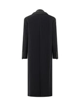 IVY OAK - Io Circe long coat featuring a structured silhouette, wide peak lapels and six button double breasted fastening. Detailed with long sleeves, a chest welt pocket and side flap pockets. - Blue - LIDIASHOPPING® - Official Website