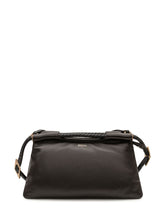 ISABEL MARANT - Pipa bag featuring a soft elongated silhouette and a suede effect surface. Detailed with a braided shoulder strap, matching top handle, side buckle accents and a folded upper edge. - Black - LIDIASHOPPING® - Official Website
