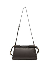 ISABEL MARANT - Pipa bag featuring a soft elongated silhouette and a suede effect surface. Detailed with a braided shoulder strap, matching top handle, side buckle accents and a folded upper edge. - Black - LIDIASHOPPING® - Official Website