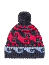 MONCLER GRENOBLE - Berretto in Maglia con Pompon e Motivo Geometrico - Nero - LIDIASHOPPING® - Official Website