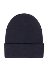 MONCLER GRENOBLE - Beanie with Turn Up and Patch - Blue - LIDIASHOPPING® - Official Website
