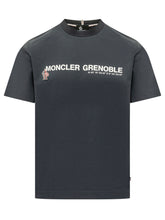 MONCLER GRENOBLE - T-shirt con Lettering Frontale - Blu - LIDIASHOPPING® - Official Website