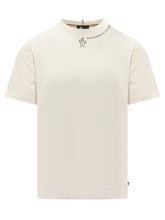 MONCLER GRENOBLE - T-shirt con Grafica sul Collo - Bianco - LIDIASHOPPING® - Official Website