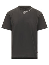 MONCLER GRENOBLE - T-shirt con Grafica sul Collo - Nero - LIDIASHOPPING® - Official Website