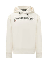 MONCLER GRENOBLE - Felpa con Cappuccio e Grafica sul Petto - Bianco - LIDIASHOPPING® - Official Website