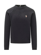 MONCLER GRENOBLE - Crew Neck Sweater with Shoulder Detail - Blue - LIDIASHOPPING® - Official Website