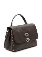 ZANELLATO - Borsa Postina Daily con Patta e Borchie Laterali - Marrone - LIDIASHOPPING® - Official Website
