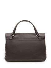 ZANELLATO - Borsa Postina Daily con Patta e Borchie Laterali - Marrone - LIDIASHOPPING® - Official Website