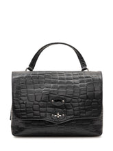 ZANELLATO - Borsa Postina Foulard con Effetto Coccodrillo - Blu - LIDIASHOPPING® - Official Website