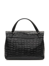 ZANELLATO - Borsa Postina Foulard con Effetto Coccodrillo - Blu - LIDIASHOPPING® - Official Website