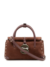 ZANELLATO - Borsa Dotta con Patta e Borchie Laterali - Marrone - LIDIASHOPPING® - Official Website