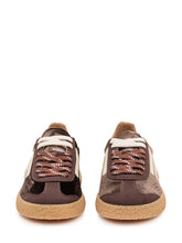 PURAAI - Sneakers with Velvet Effect Panels - Brown - LIDIASHOPPING® - Official Website