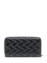 KURT GEIGER - Zip Around Wallet with Woven Pattern - Black - LIDIASHOPPING® - Official Website