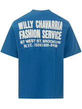 WILLY CHAVARRIA - Services Standard T-shirt with Chest Print - Blue - LIDIASHOPPING® - Official Website