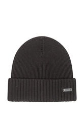BOSS - Fati Beanie with Plaque - Black - LIDIASHOPPING® - Official Website
