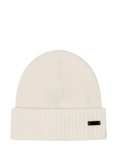BOSS - Fati Beanie with Wide Turn Up - White - LIDIASHOPPING® - Official Website