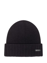BOSS - Fati Ribbed Beanie with Turn Up - Blue - LIDIASHOPPING® - Official Website