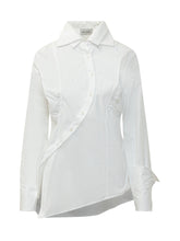 BALOSSA - Camicia Amarone con Chiusura Asimmetrica - Bianco - LIDIASHOPPING® - Official Website