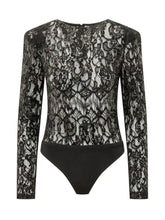 ACTUALEE - Lace Bodysuit with Sequins - Black - LIDIASHOPPING® - Official Website