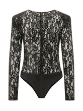 ACTUALEE - Lace Bodysuit with Sequins - Black - LIDIASHOPPING® - Official Website
